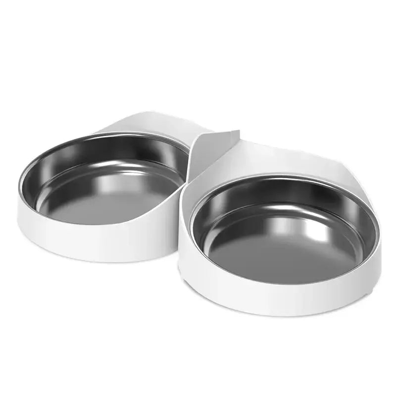 ROJECO stainless steel single and double bowl accessories for 4L automatic pet feeder, cat food dispenser add-on without feeder unit.