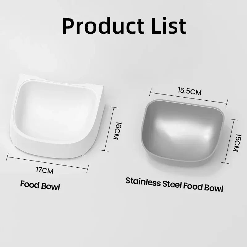 ROJECO stainless steel single and double bowl accessories for 4L automatic pet feeder, cat food dispenser add-on without feeder unit.