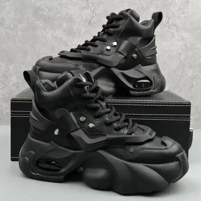 Men's luxury casual platform sneakers – breathable high-top, height-increasing comfortable boots