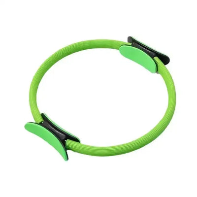 Green yoga Pilates circle for home gym, ideal for fitness, inner thigh exercises, and strength training.