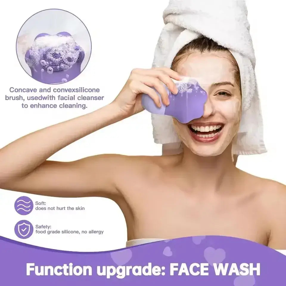Face Beauty Ice Roller with Cosmetic Brush, Scrubber Mat Pad – Facial Massage Tool to Reduce Eye Puffiness and Clean Skin