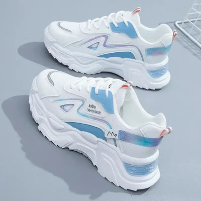 2025 women's green platform sneakers – casual trainers with flat sole, chunky style ladies shoes