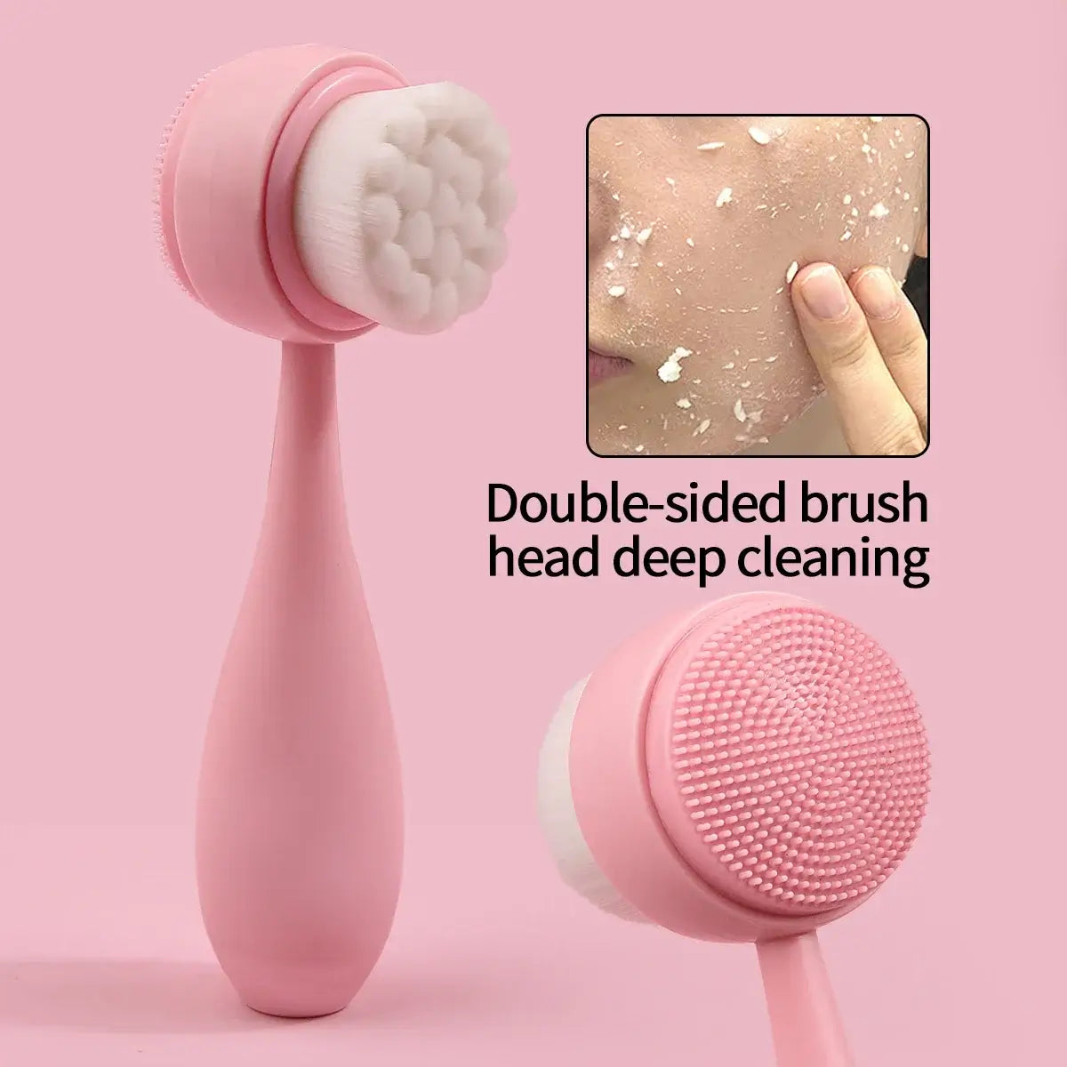 1PC Silicone Manual Facial Cleansing Brush – Handheld Makeup Removal and Deep Cleansing Auxiliary Brush