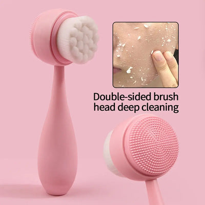 1PC Silicone Manual Facial Cleansing Brush – Handheld Makeup Removal and Deep Cleansing Auxiliary Brush