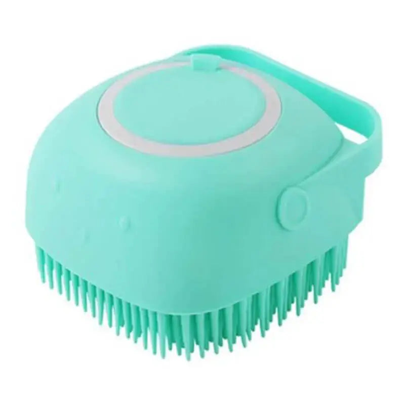 Silicone Dog Bath Massage Gloves – Pet Grooming Brush for Cats and Dogs with Shampoo Dispenser, Bathroom Cleaning Tool