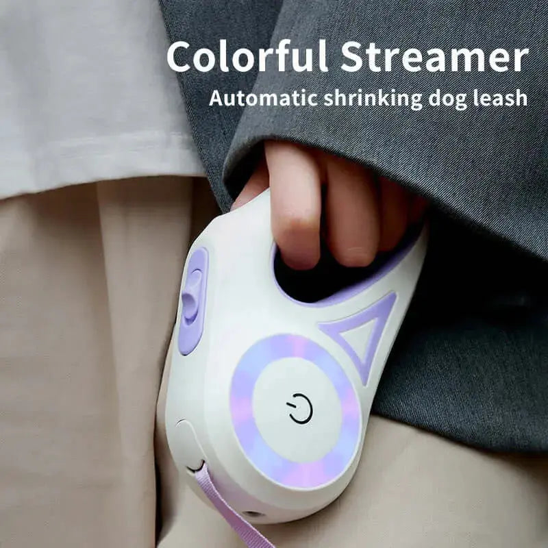 Retractable Dog Leash with Collar and Spotlight – Automatic Pet Traction Rope for Small and Medium Dogs