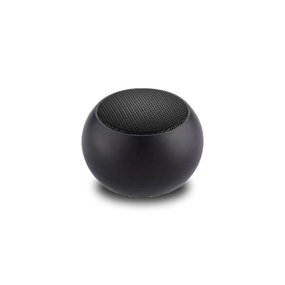 Outdoor portable mini Bluetooth speaker in sleek black design, compact size for easy transport and rich sound performance.