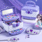 NEVY-TECH Girl Princess Makeup Kit offers safe, washable cosmetics in a cute case—ideal for creative play and gifts.