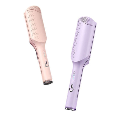 32mm V-type large wave hair curler in smoked purple and cherry pink for effortless styling.