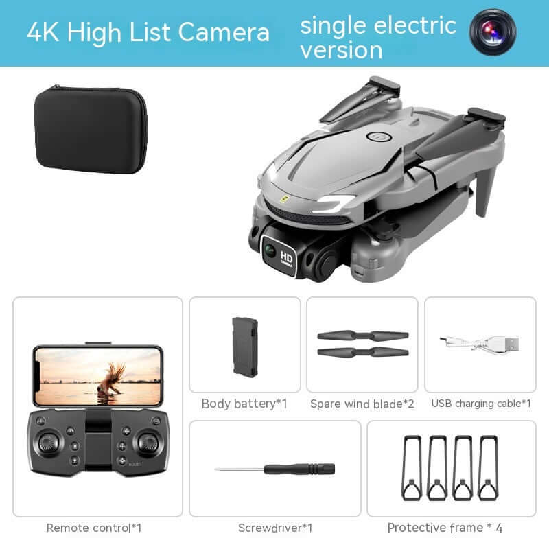 V88 UAV HD Aerial Photography drone with 4K single camera, remote control, battery, and accessories.