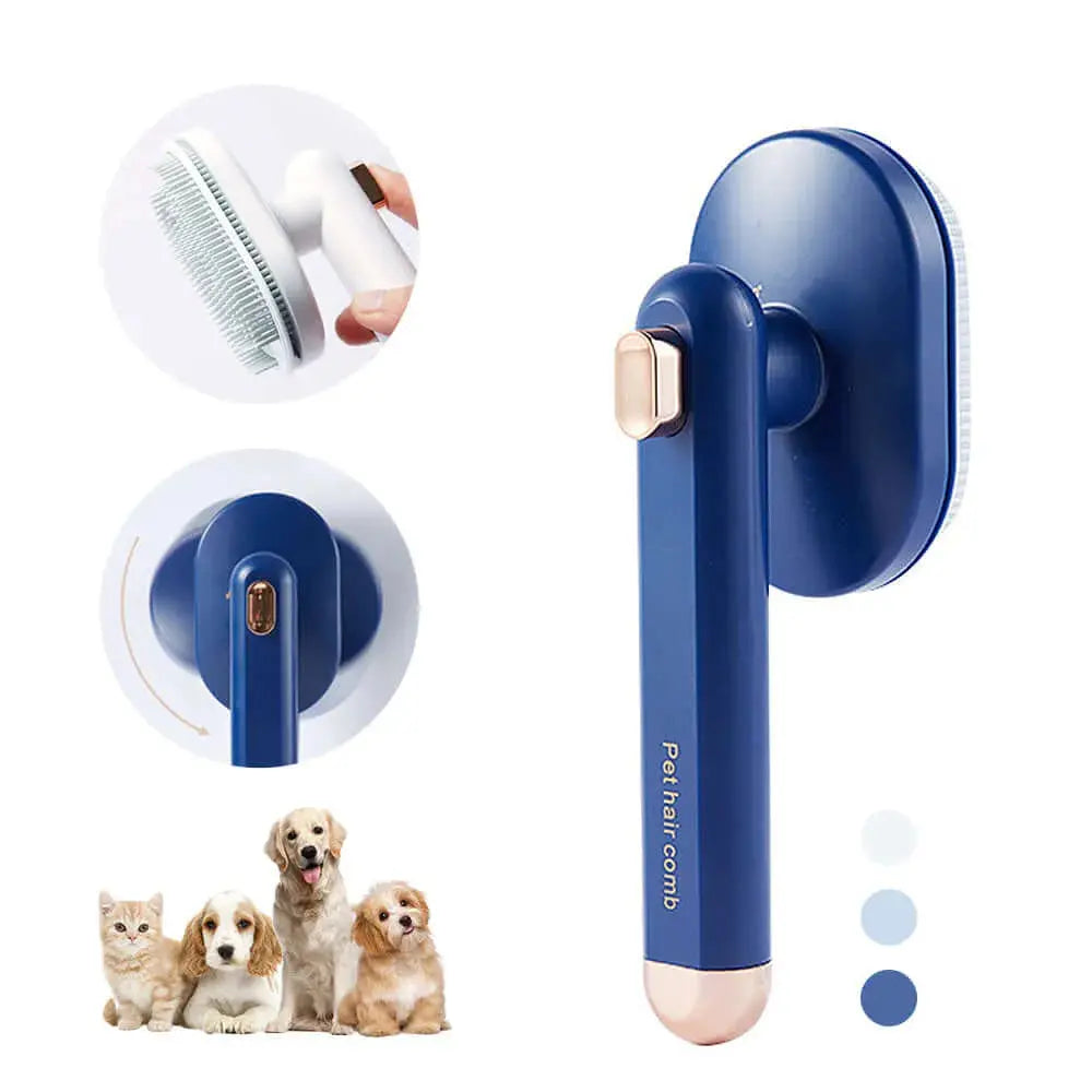 Self-Cleaning Pet Hair Removal Comb for Cats and Dogs – Grooming Brush to Remove Floating Hair Easily