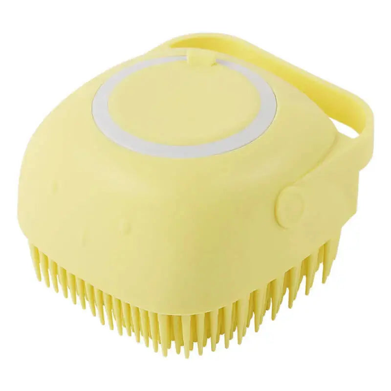 Silicone Dog Bath Massage Gloves – Pet Grooming Brush for Cats and Dogs with Shampoo Dispenser, Bathroom Cleaning Tool