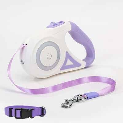 Retractable Dog Leash with Collar and Spotlight – Automatic Pet Traction Rope for Small and Medium Dogs