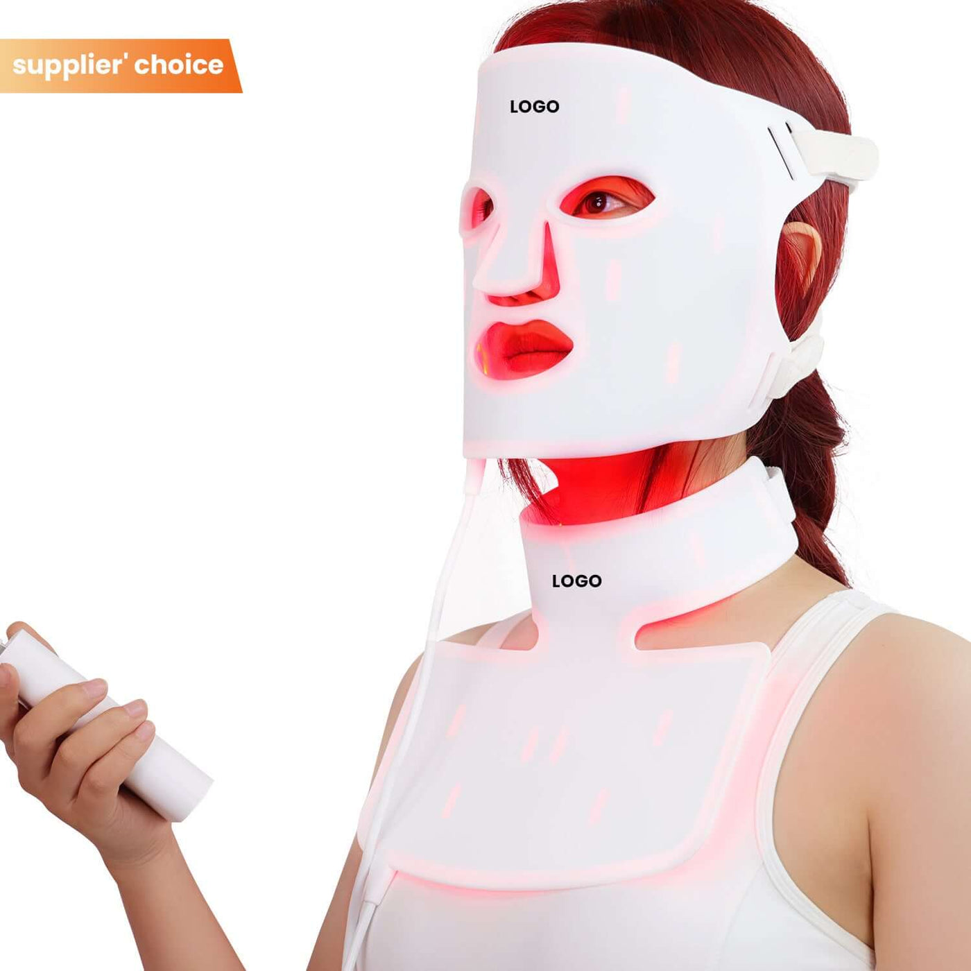 LED silicone beauty mask with photon therapy for facial rejuvenation and skin brightening.