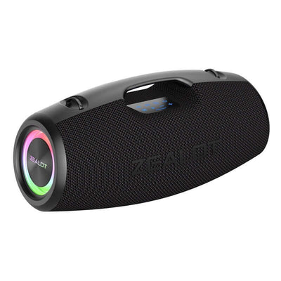 Outdoor portable car Bluetooth speaker by Zealot, featuring vibrant LED light and durable design.