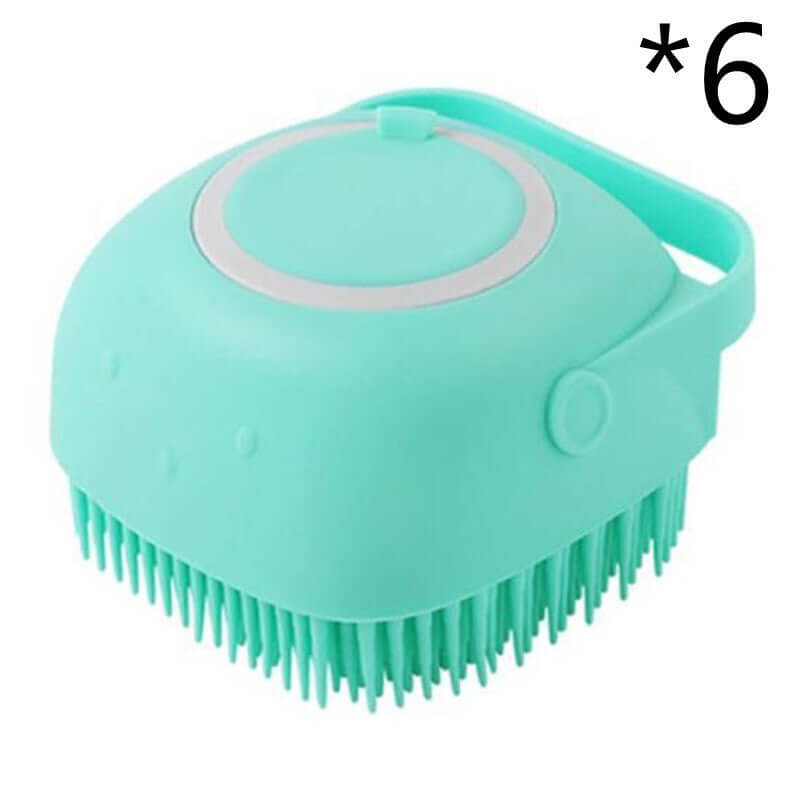 Silicone Dog Bath Massage Gloves – Pet Grooming Brush for Cats and Dogs with Shampoo Dispenser, Bathroom Cleaning Tool