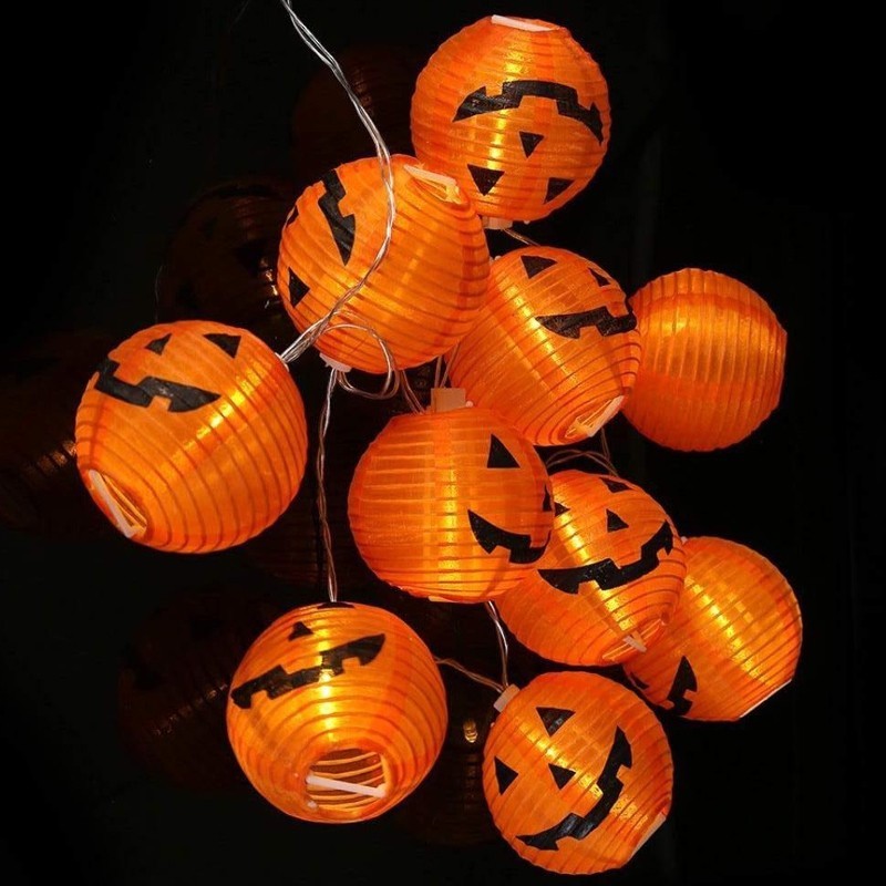 NEVY-TECH brings 10LED pumpkin lantern lights for Halloween parties—perfect for window, curtain, or wall decoration.