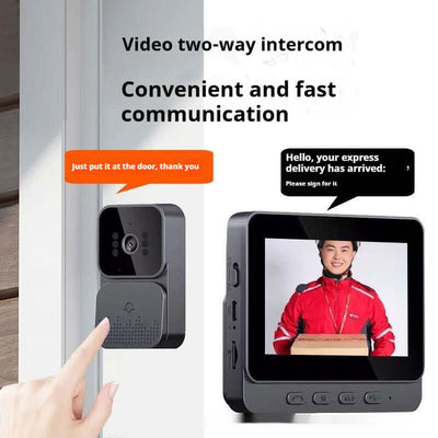 Smart punch-free household wireless camera visual door with two-way intercom for convenient communication.