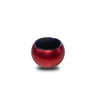 Compact red outdoor Bluetooth speaker with a sleek design, perfect for portable audio on the go.