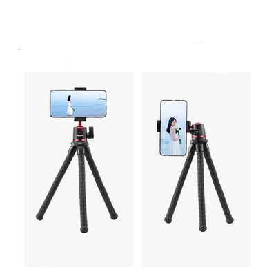 Camera desktop live handheld vlog stand with adjustable tripod and smartphone mount.