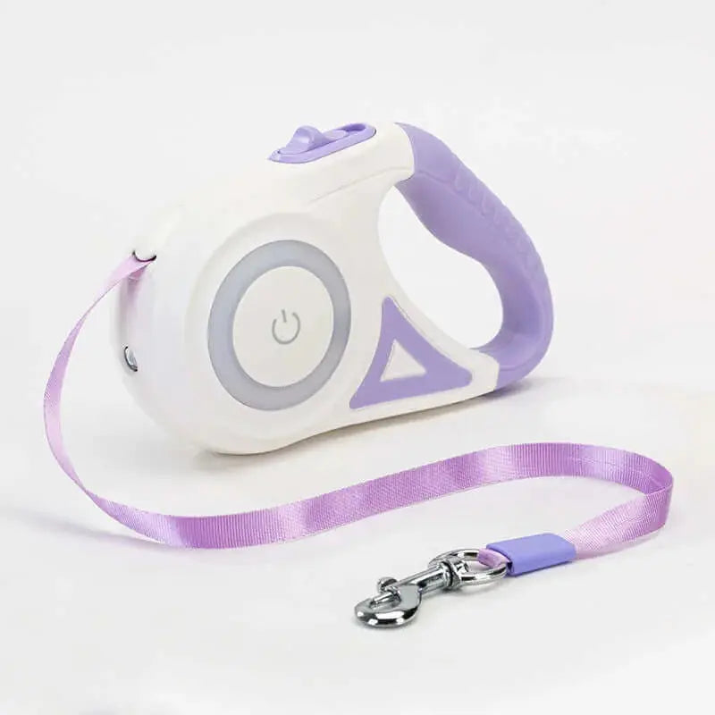 Retractable Dog Leash with Collar and Spotlight – Automatic Pet Traction Rope for Small and Medium Dogs