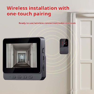 Smart punch-free wireless camera visual doorbell with one-touch pairing and intercom system.