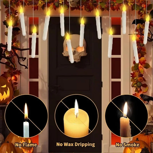 NEVY-TECH brings 12 floating LED candles with remote control—perfect for Halloween, Christmas, and magical party decorations.